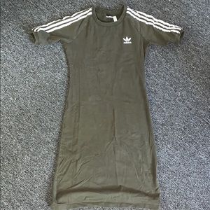 Olive bodycon midi Adidas dress